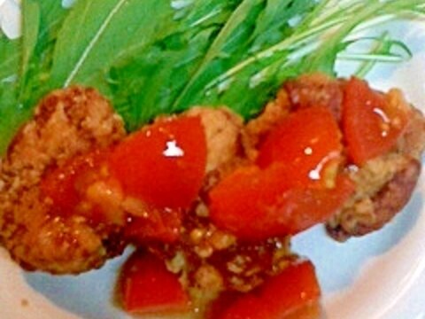 鶏の竜田揚げ・黒酢トマトがけ